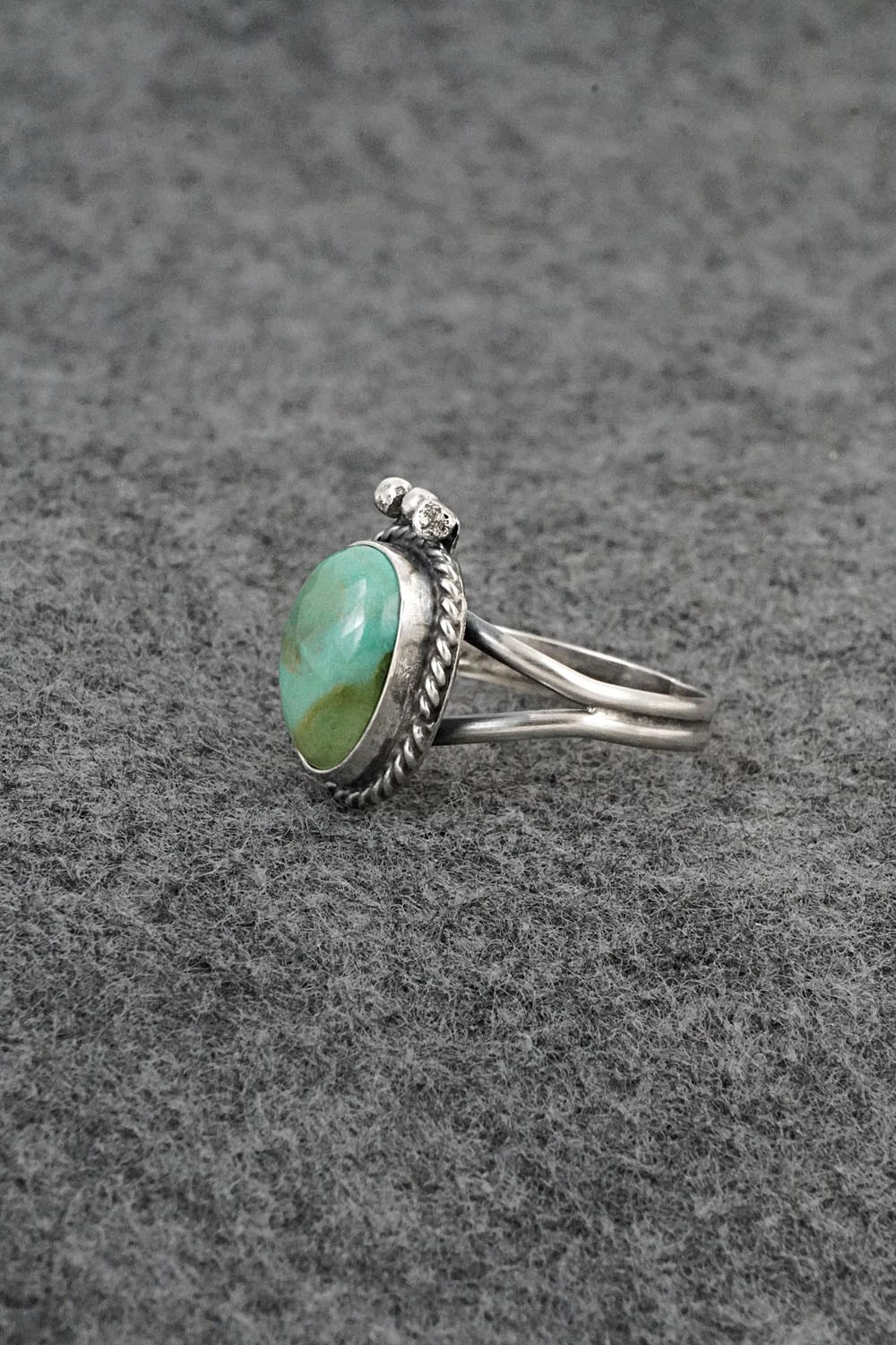Turquoise & Sterling Silver Ring - Rosemary Saunders - Size 8