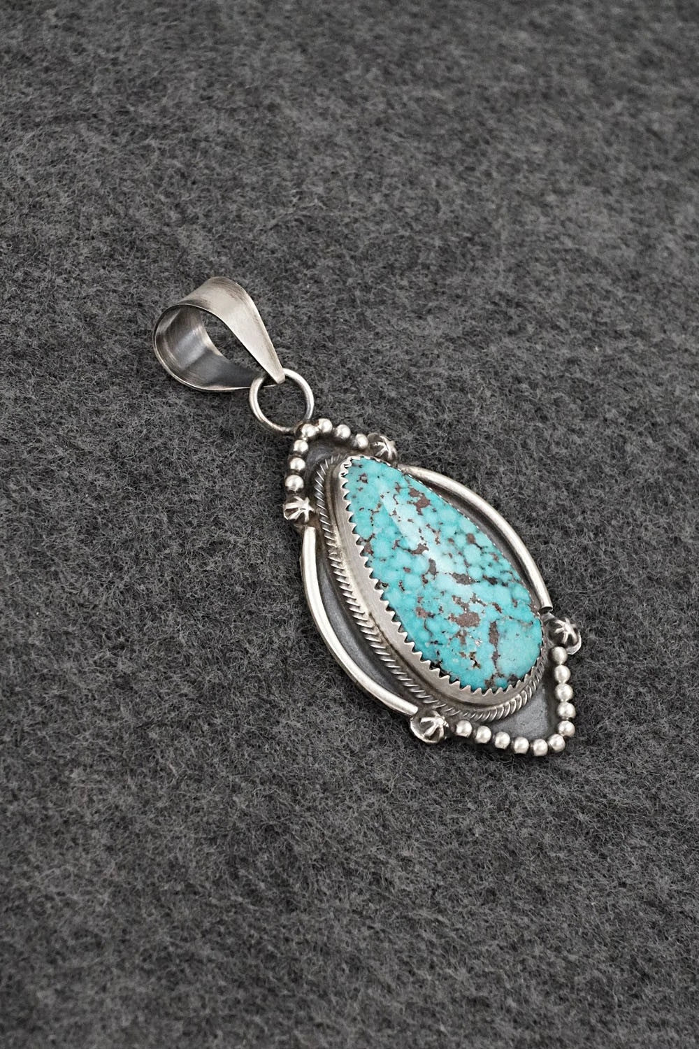 Turquoise & Sterling Silver Pendant - Leslie Nez