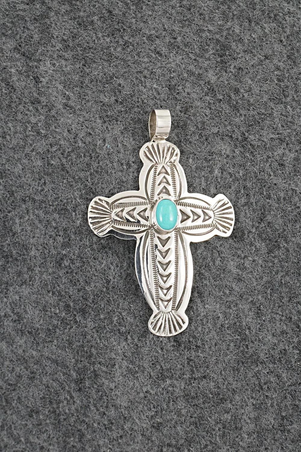 Turquoise & Sterling Silver Pendant - Arnold Blackgoat