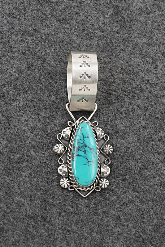 Turquoise & Sterling Silver Pendant - Wilson Dawes