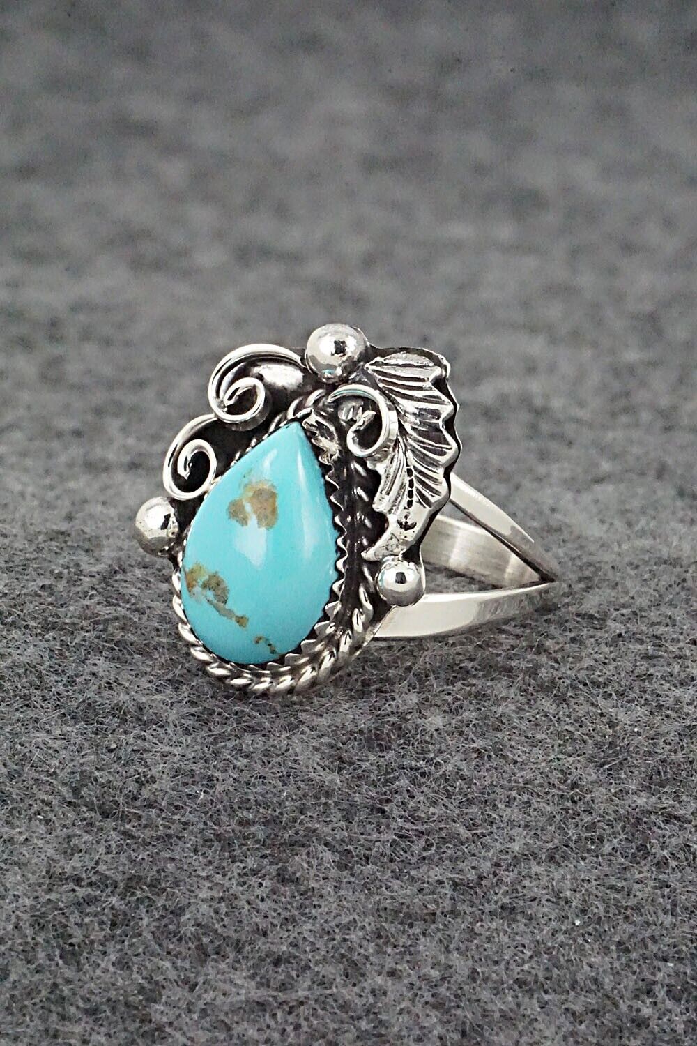 Turquoise & Sterling Silver Ring - Roberta Begay - Size 8