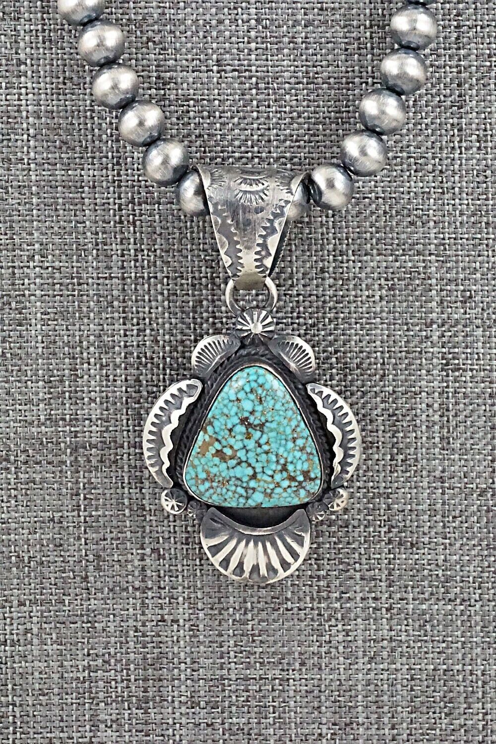Turquoise & Sterling Silver Necklace - Gilbert Tom