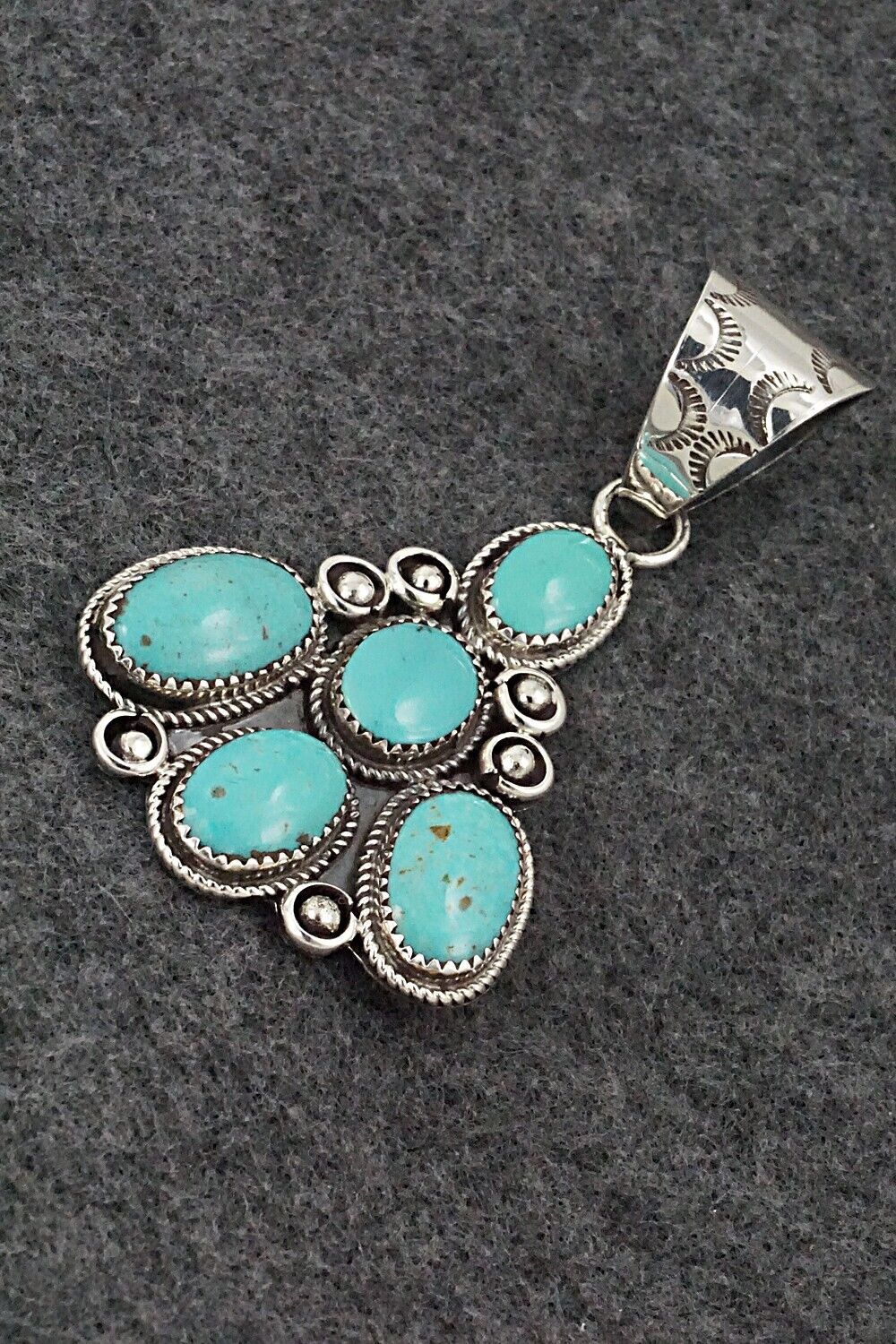 Turquoise & Sterling Silver Pendant - Ernest Hawthorne