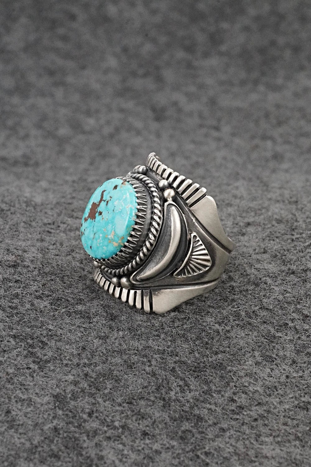 Turquoise & Sterling Silver Ring - Derrick Gordon - Size 10