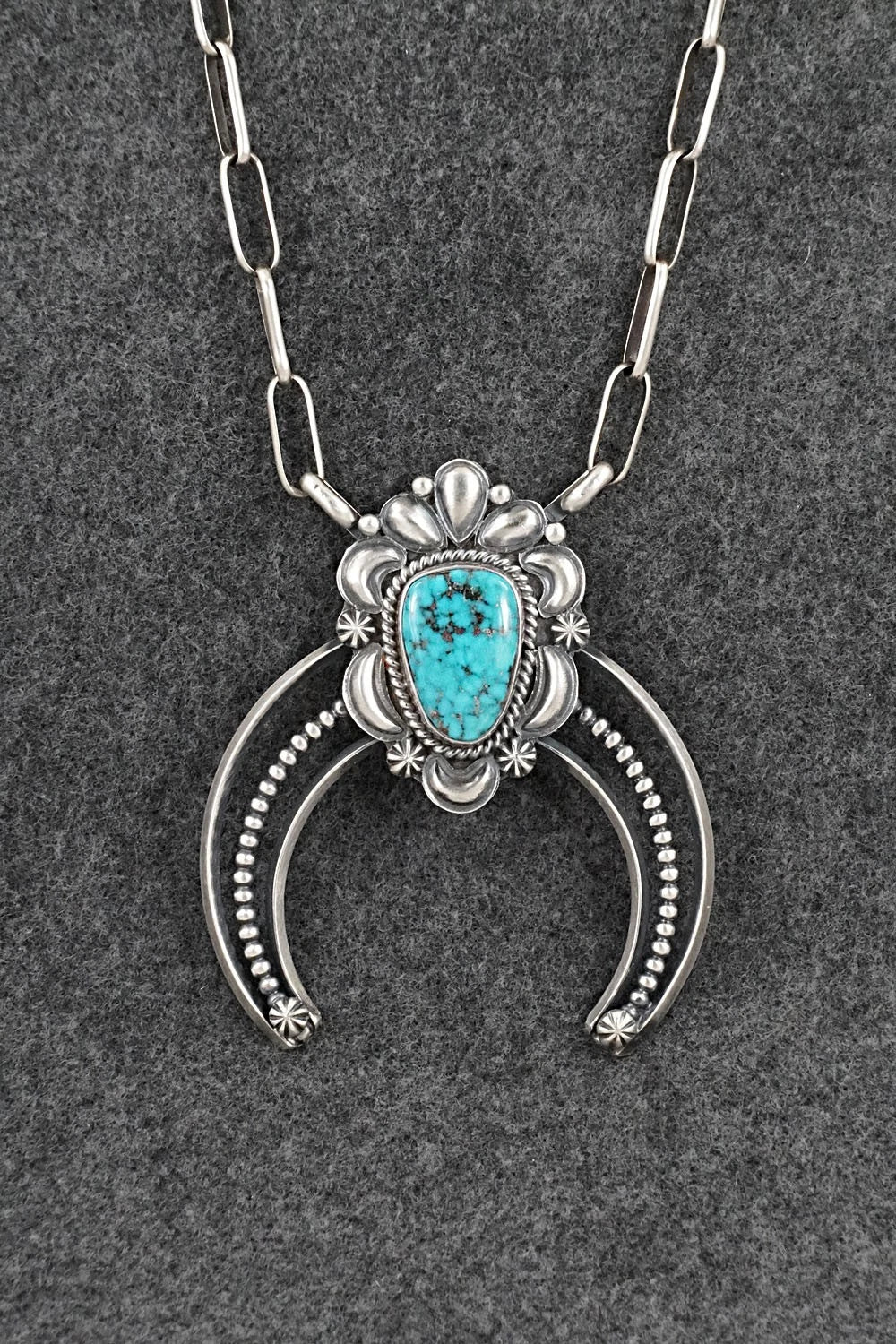 Turquoise & Sterling Silver Necklace - Raymond Delgarito