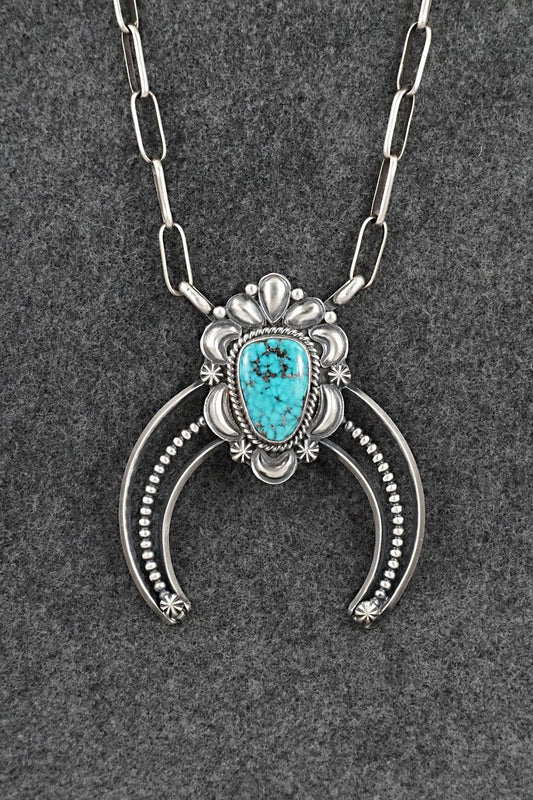 Turquoise & Sterling Silver Necklace - Raymond Delgarito