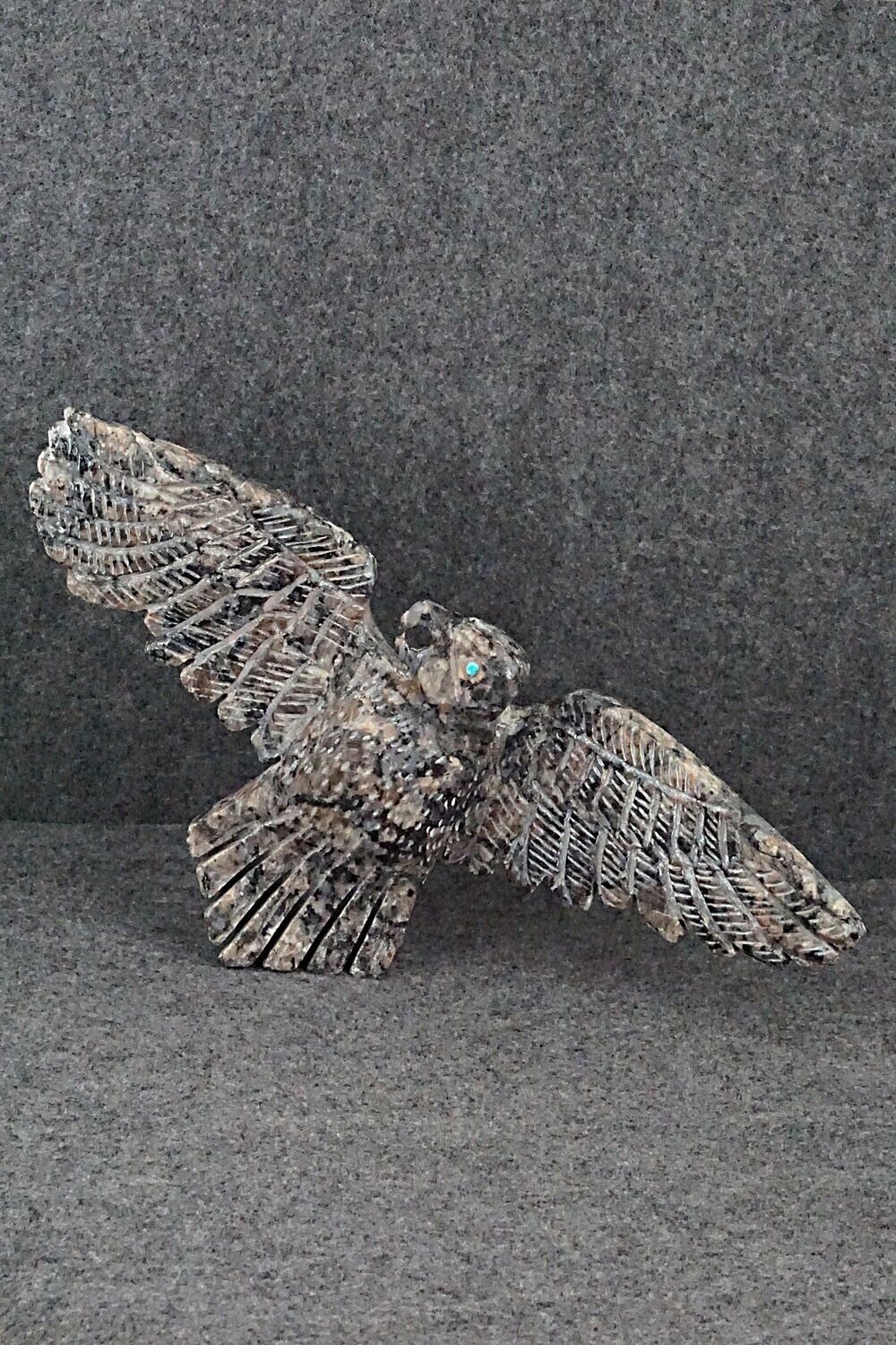 Large Eagle Zuni Fetish Carving - Jerrold Lahaleon