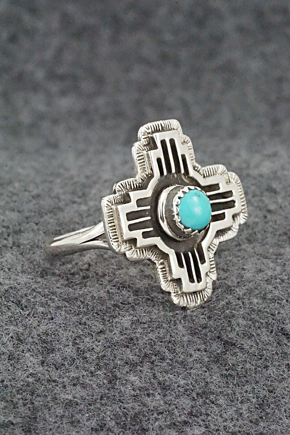 Turquoise and Sterling Silver Ring - Letricia Largo - Size 8.75