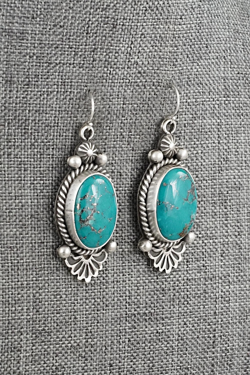 Turquoise & Sterling Silver Earrings - Michael Calladitto