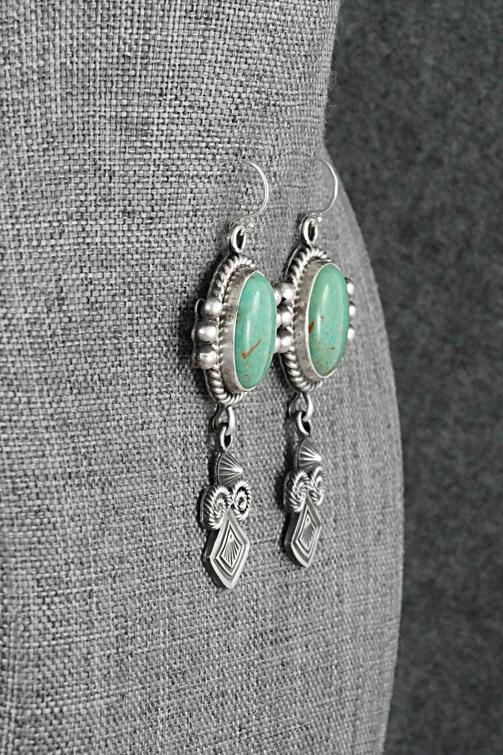 Turquoise & Sterling Silver Earrings - Michael Calladitto