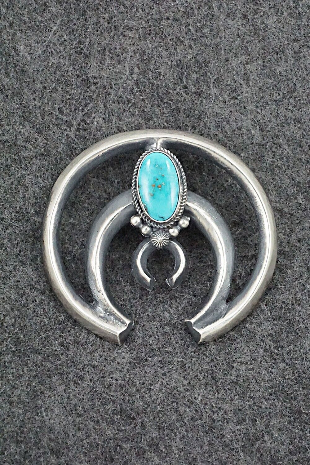 Turquoise & Sterling Silver Pendant - Harrison Bitsue