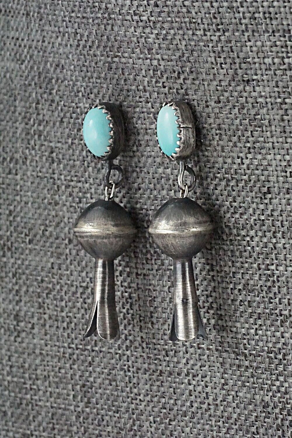 Turquoise & Sterling Silver Blossom Earrings - Shirley Lee