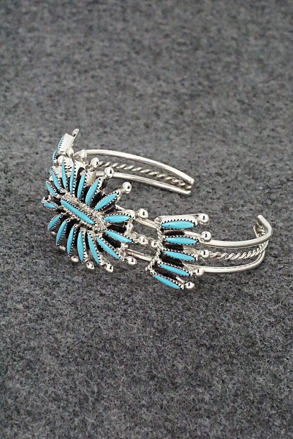 Turquoise & Sterling Silver Bracelet and Ring - Jack Etsate