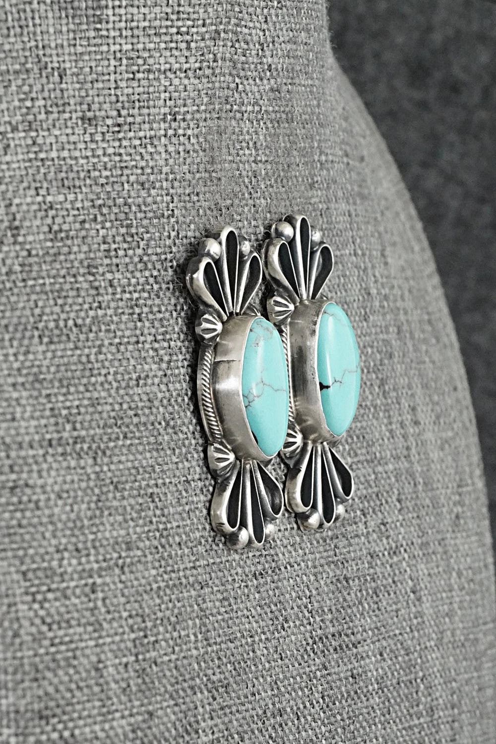 Turquoise & Sterling Silver Earrings - Bobby Johnson