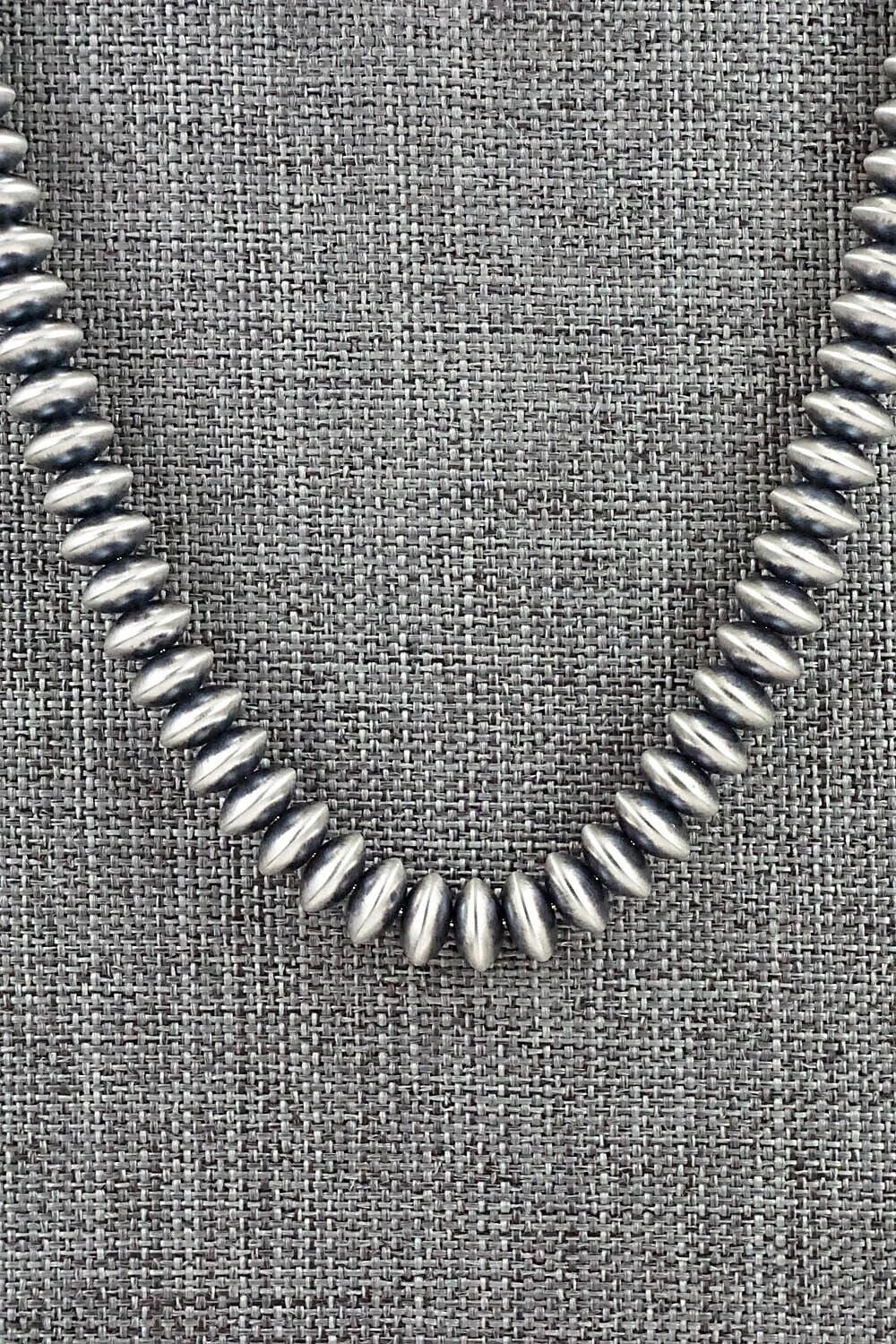 Sterling Silver Navajo Pearl Necklace 16" - Dorinda Mariano