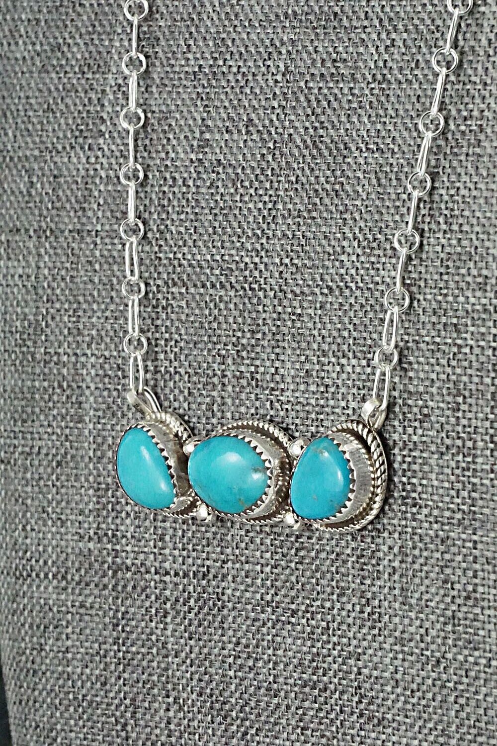Turquoise & Sterling Silver Necklace - Ernest Hawthorne