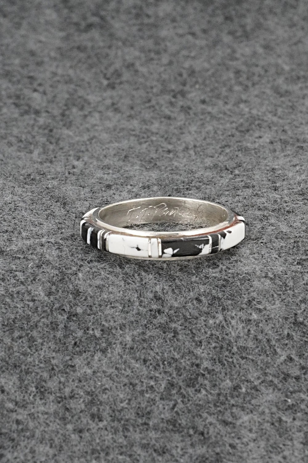 White Buffalo & Sterling Silver Ring - Terrance Panteah - Size 12.5