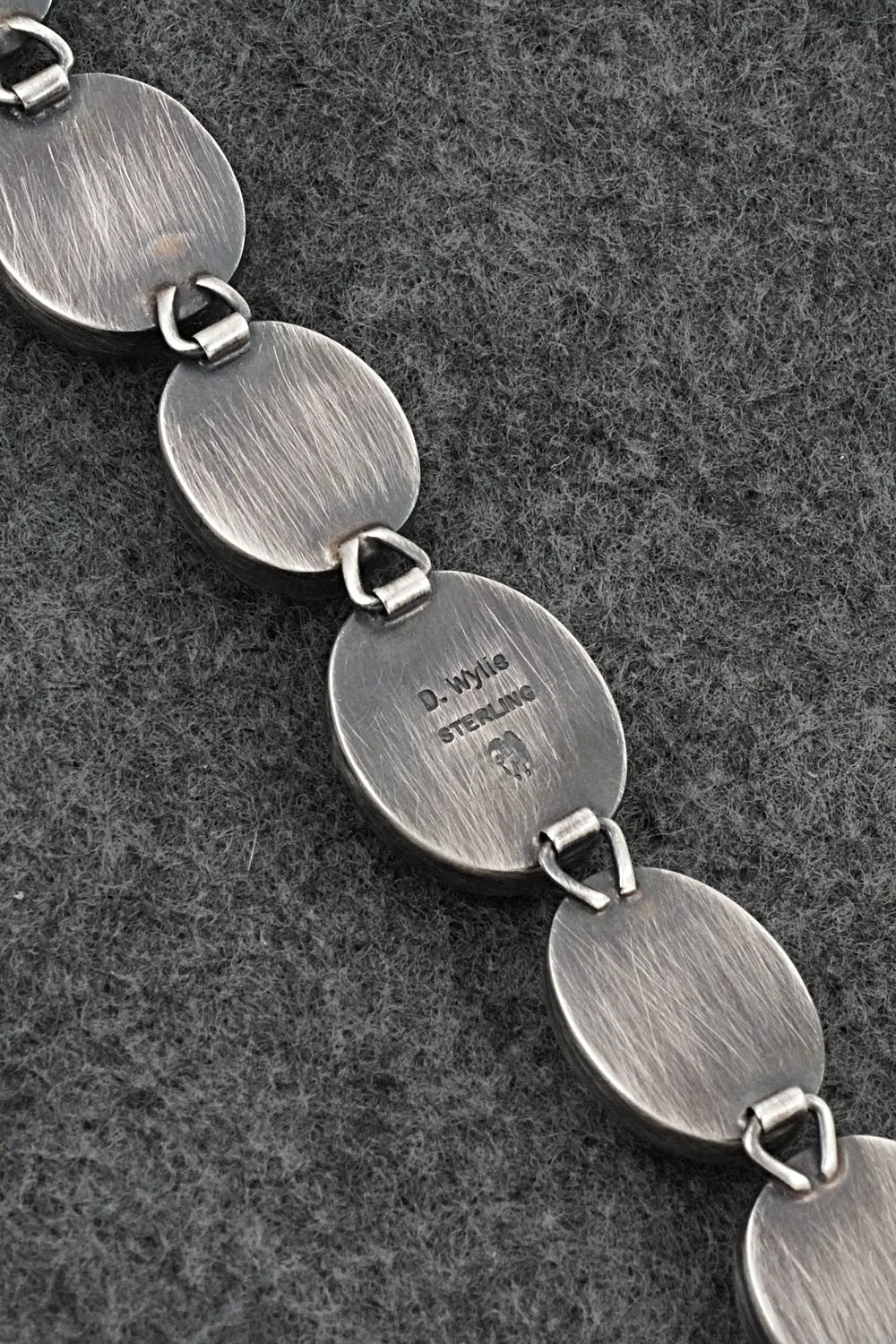 Turquoise, Spiny Oyster & Sterling Silver Link Bracelet - Diane Wylie