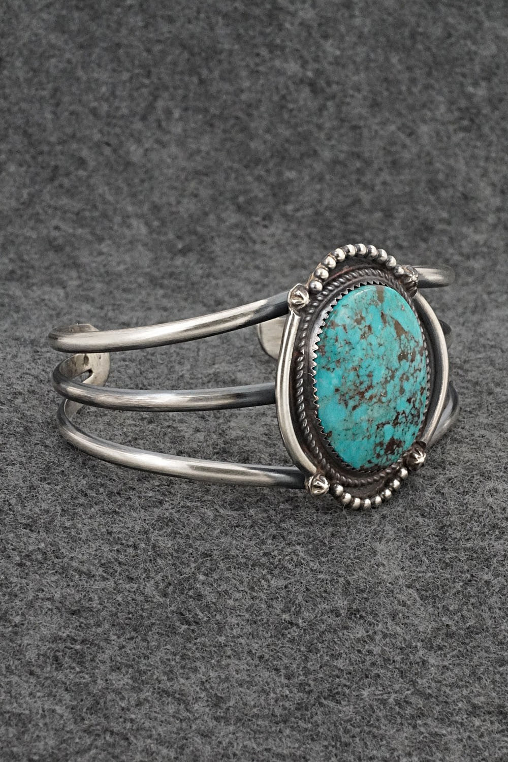 Turquoise & Sterling Silver Bracelet - Leslie Nez