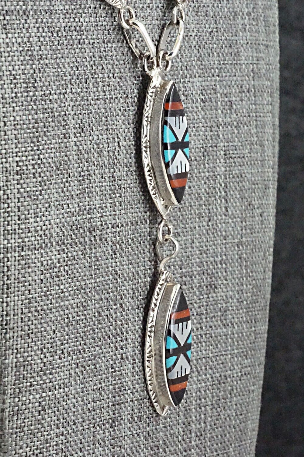 Multi-Stone & Sterling Silver Inlay Necklace Set - Leslie Lamy
