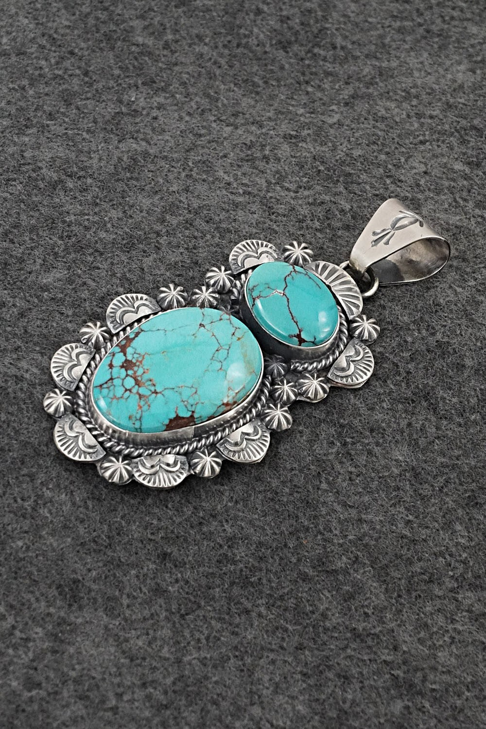 Turquoise & Sterling Silver Pendant - Raymond Delgarito