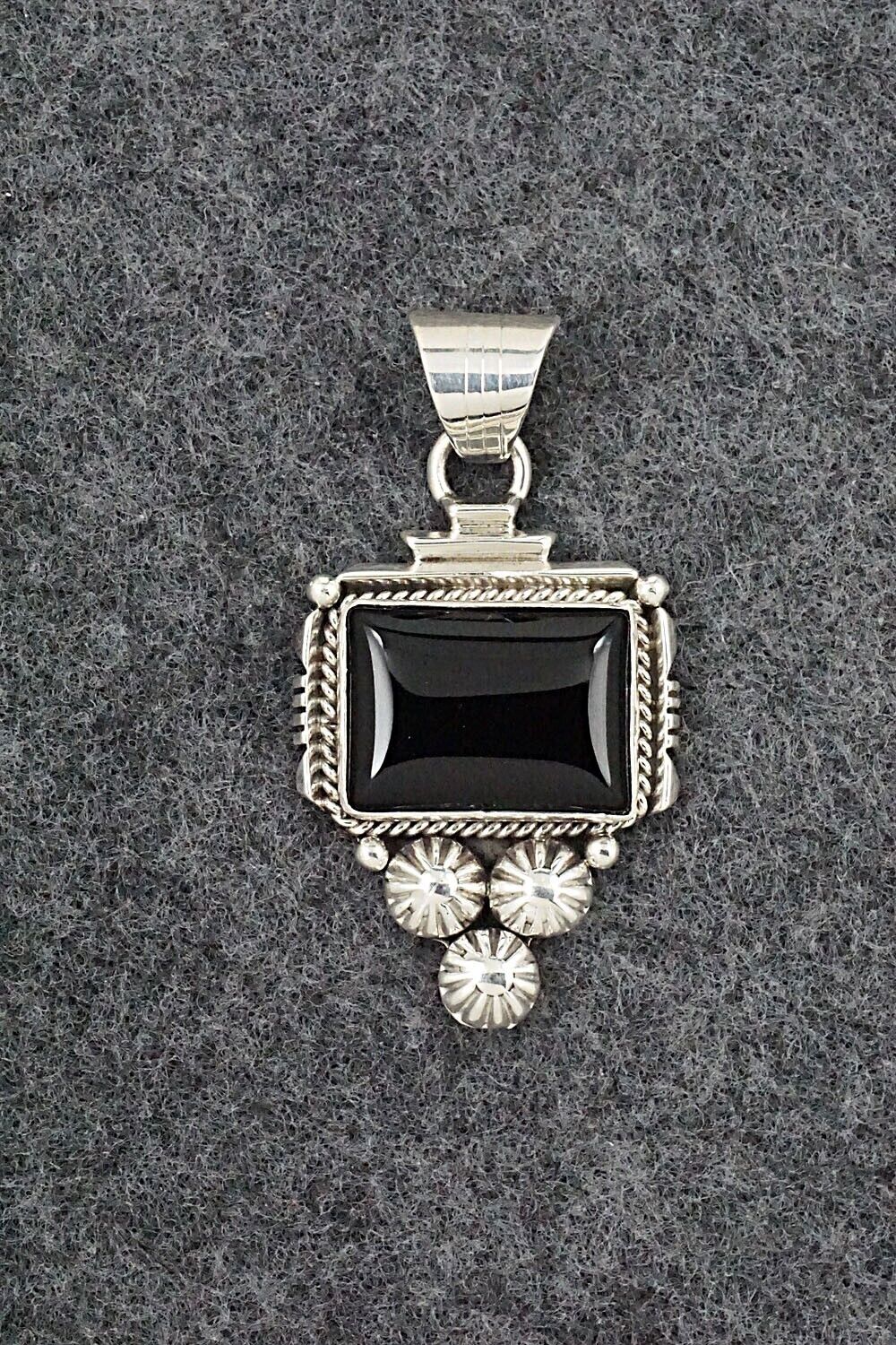 Onyx & Sterling Silver Pendant - Daniel Benally