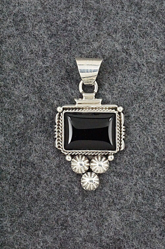 Onyx & Sterling Silver Pendant - Daniel Benally