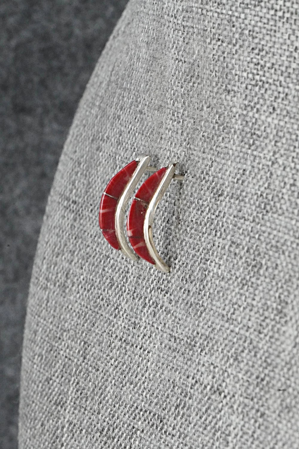 Coral & Sterling Silver Earrings - Kent Lonjose