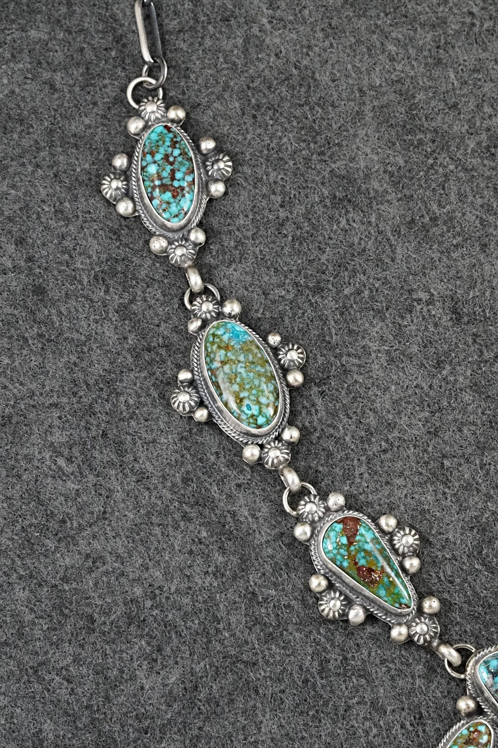 Turquoise & Sterling Silver Necklace and Earrings Set - Kathleen Livingston