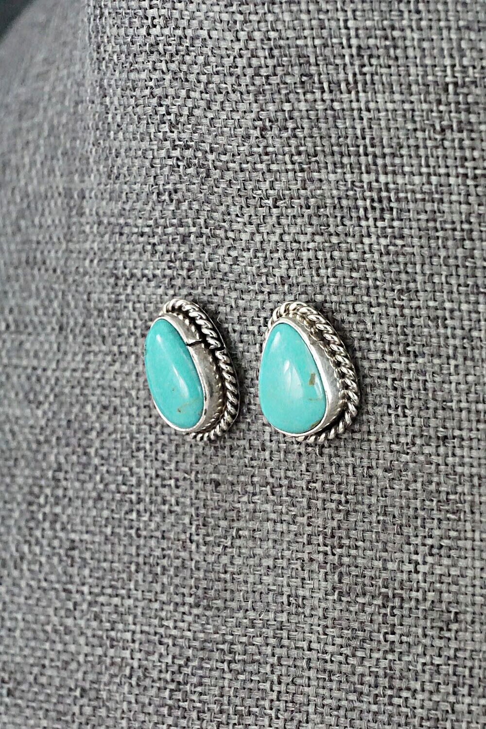 Turquoise & Sterling Silver Earrings - Marco Begaye