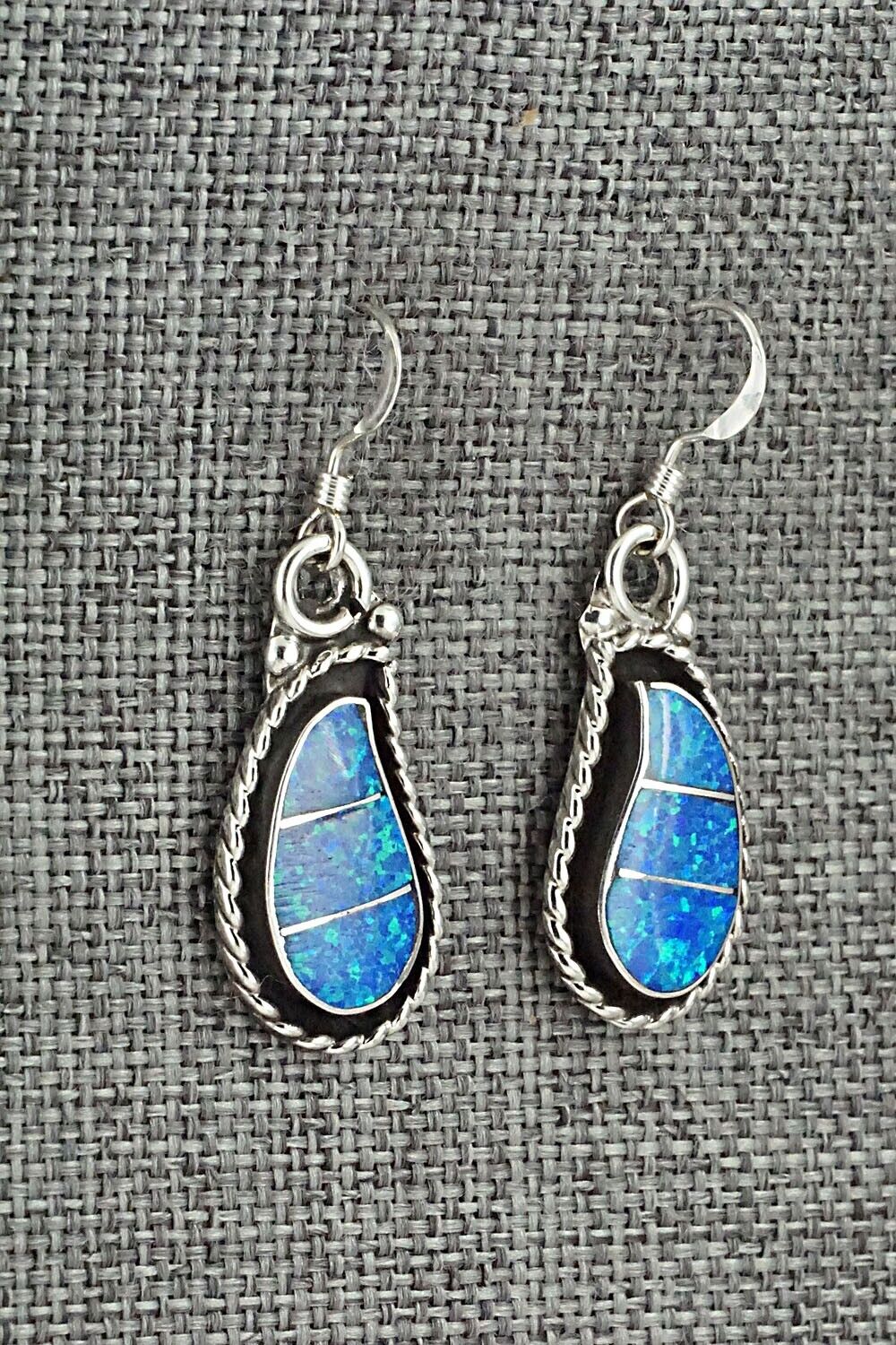 Opalite & Sterling Silver Inlay Earrings - Susie Lowsayatee