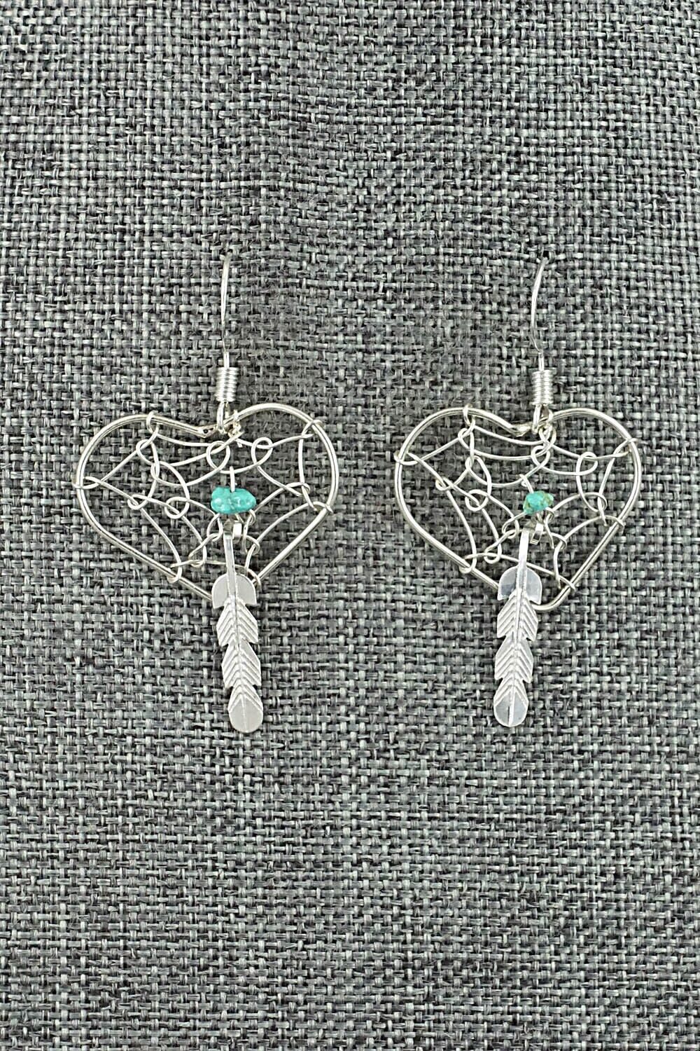 Turquoise & Sterling Silver Earrings - Helena Yazzie