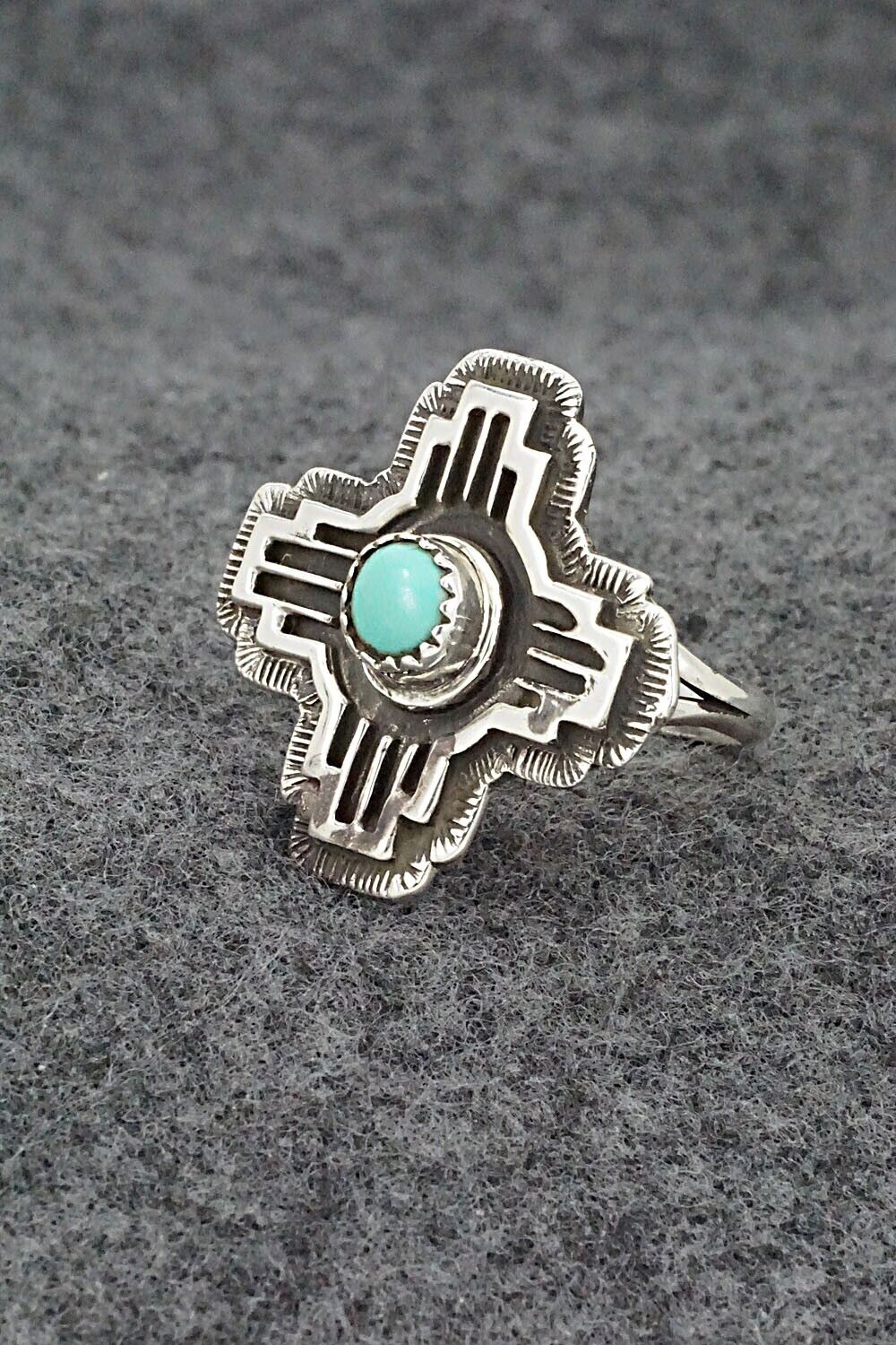 Turquoise and Sterling Silver Ring - Letricia Largo - Size 7