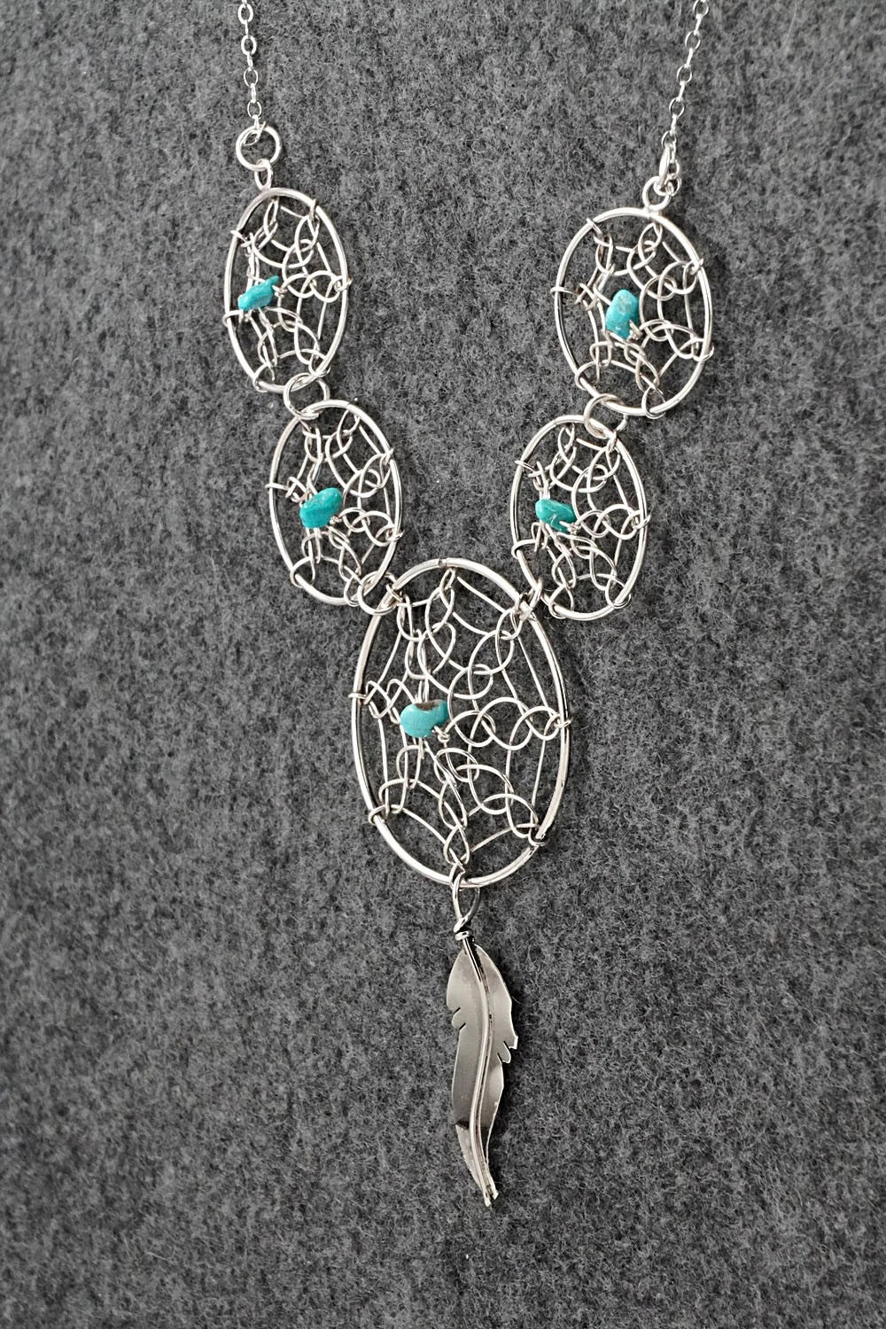 Turquoise & Sterling Silver Necklace - Lorenzo Arviso