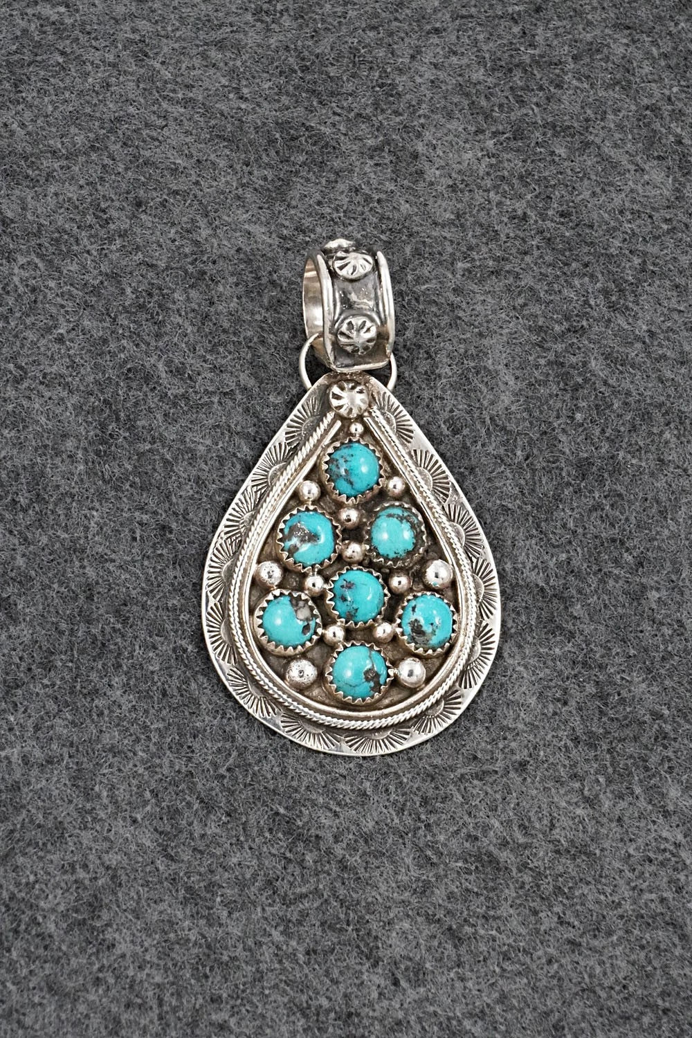 Turquoise & Sterling Silver Pendant - Priscilla Reeder