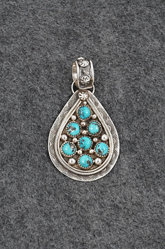 Turquoise & Sterling Silver Pendant - Priscilla Reeder