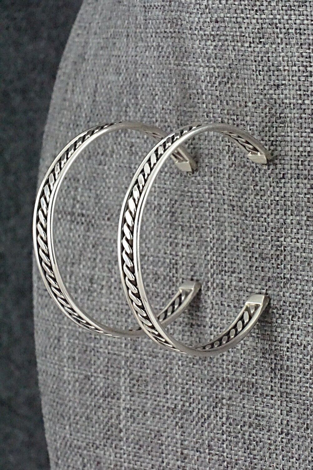 Sterling Silver Hoop Earrings - Elaine Tahe