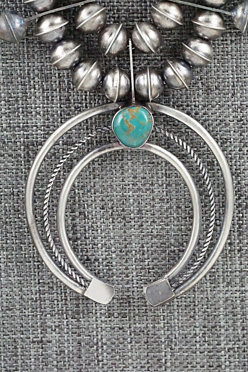 Turquoise & Sterling Silver Squash Blossom Set - Phil Garcia