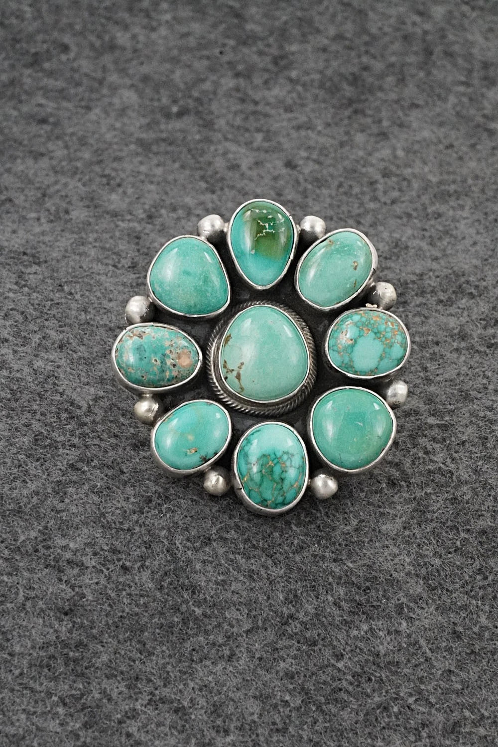 Turquoise & Sterling Silver Ring - Paul Livingston - Size Adjustable