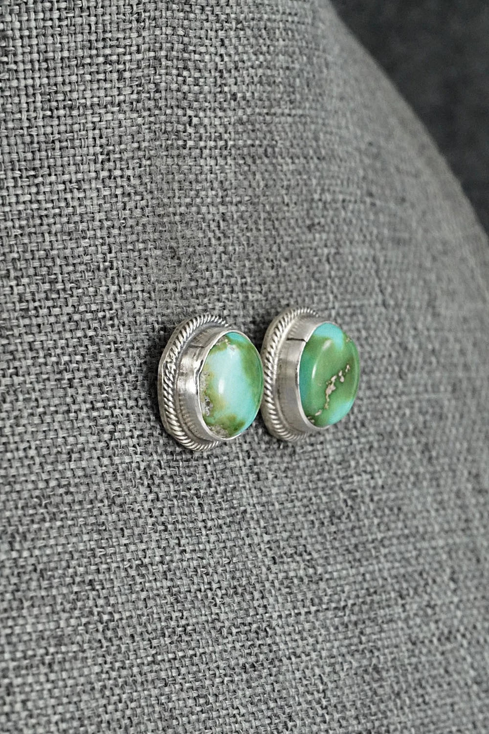 Turquoise & Sterling Silver Necklace and Earrings Set - Darrin Livingston