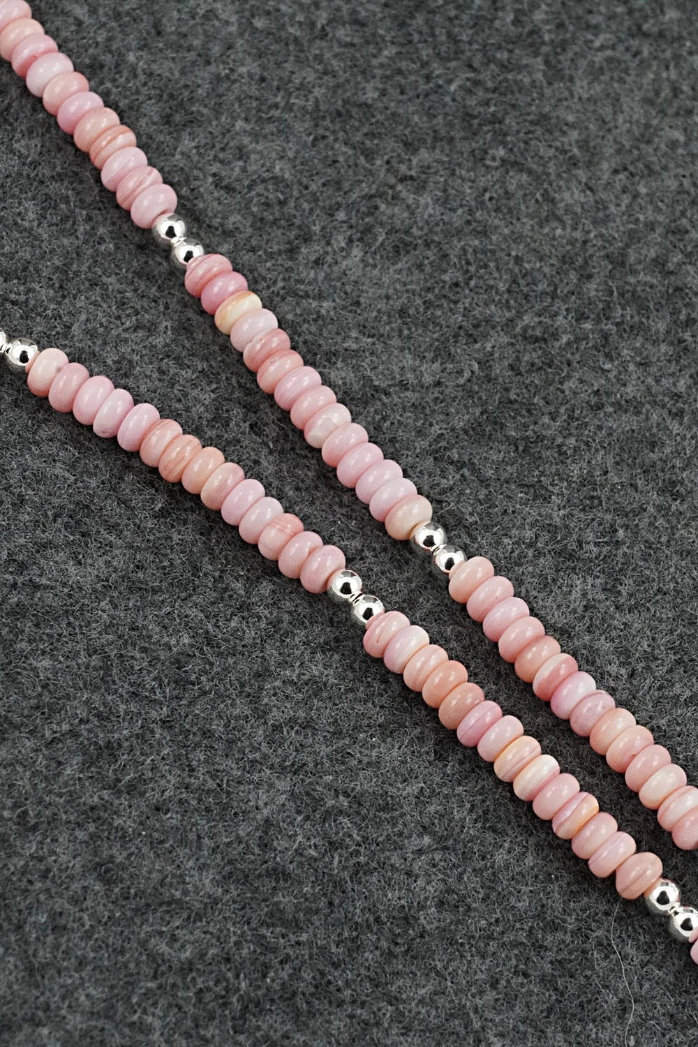 Pink Conch & Sterling Silver Necklace 18" - Doreen Jake