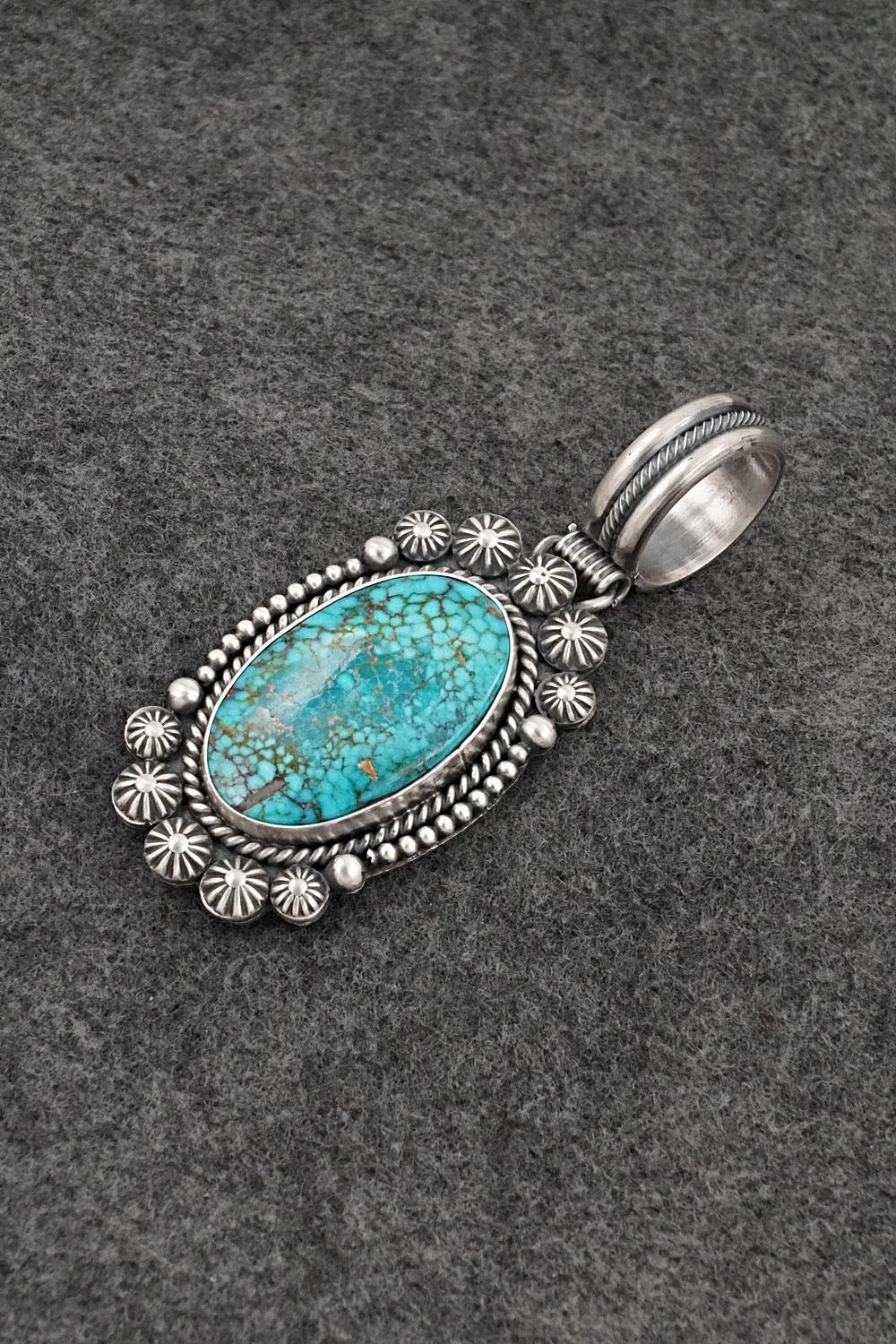 Turquoise & Sterling Silver Pendant - Michael Calladitto