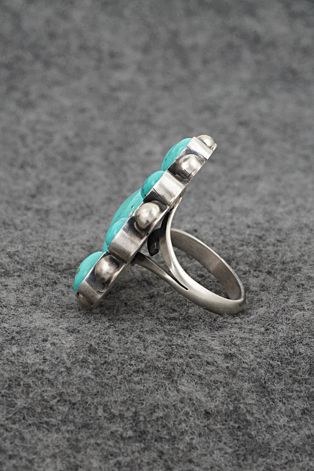 Turquoise & Sterling Silver Ring - Kathleen Livingston - Size Adjustable