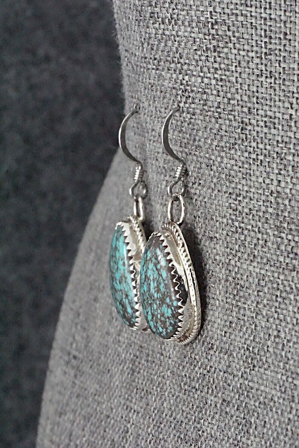 Turquoise & Sterling Silver Earrings - Ernest Hawthorne