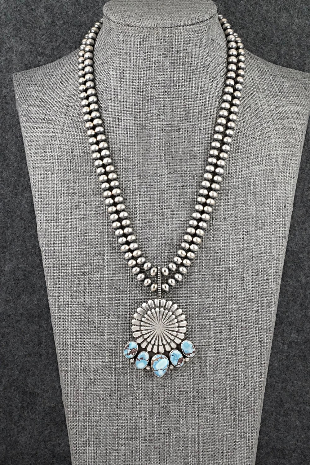 Turquoise & Sterling Silver Necklace - Tom Lewis