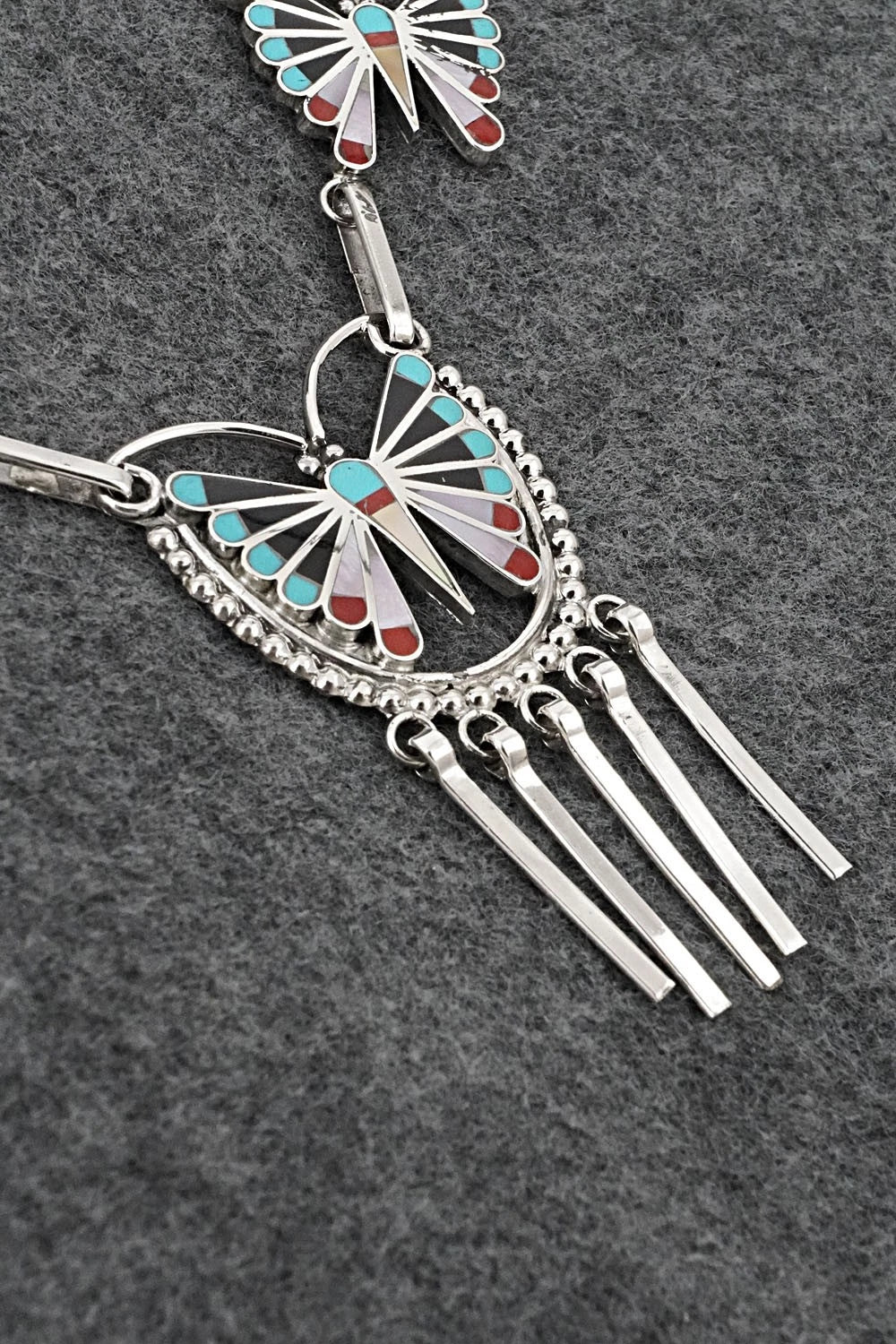 Multi-Stone & Sterling Silver Inlay Necklace Set - Adrian Wallace