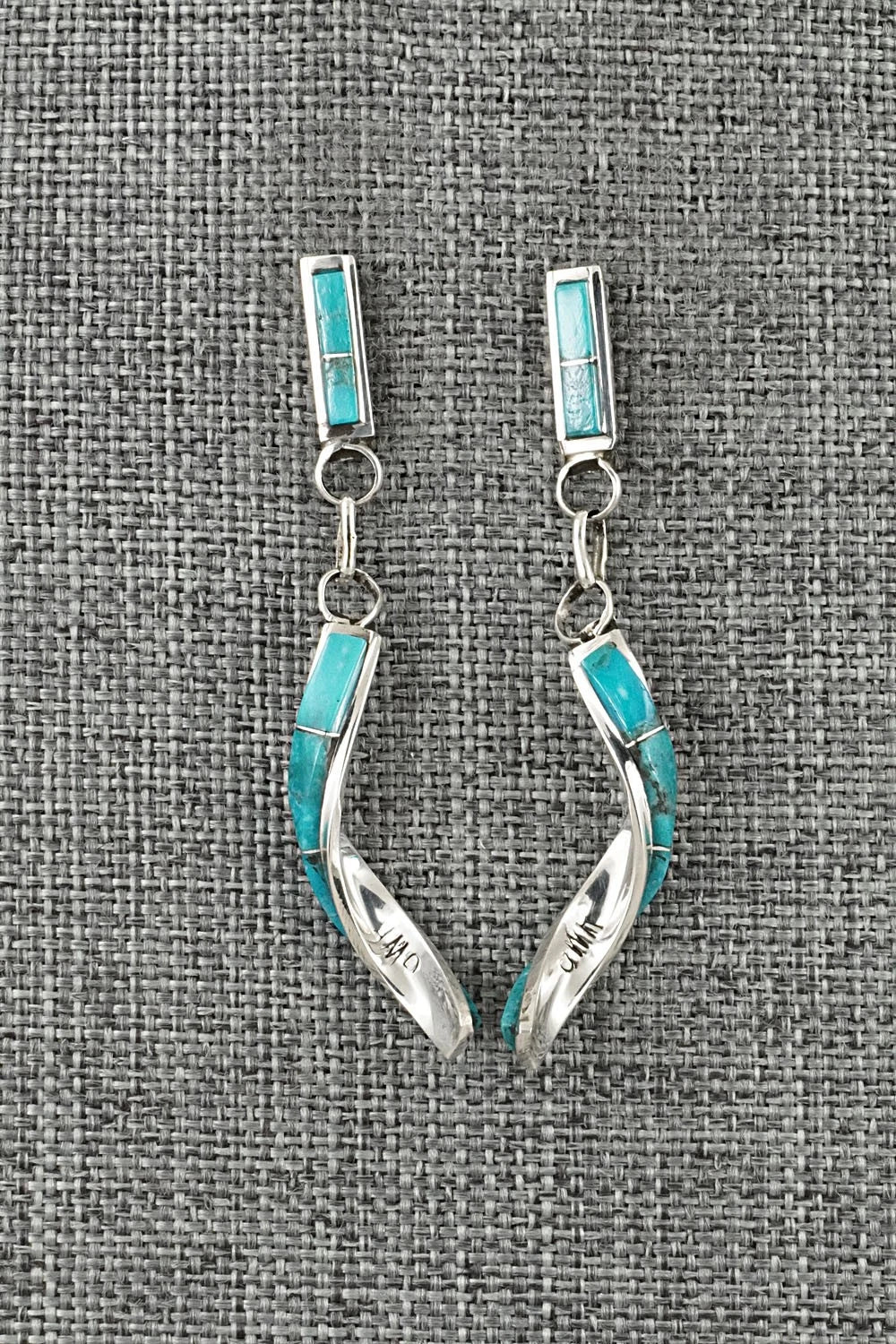 Turquoise & Sterling Silver Earrings - Gloria Waatsa
