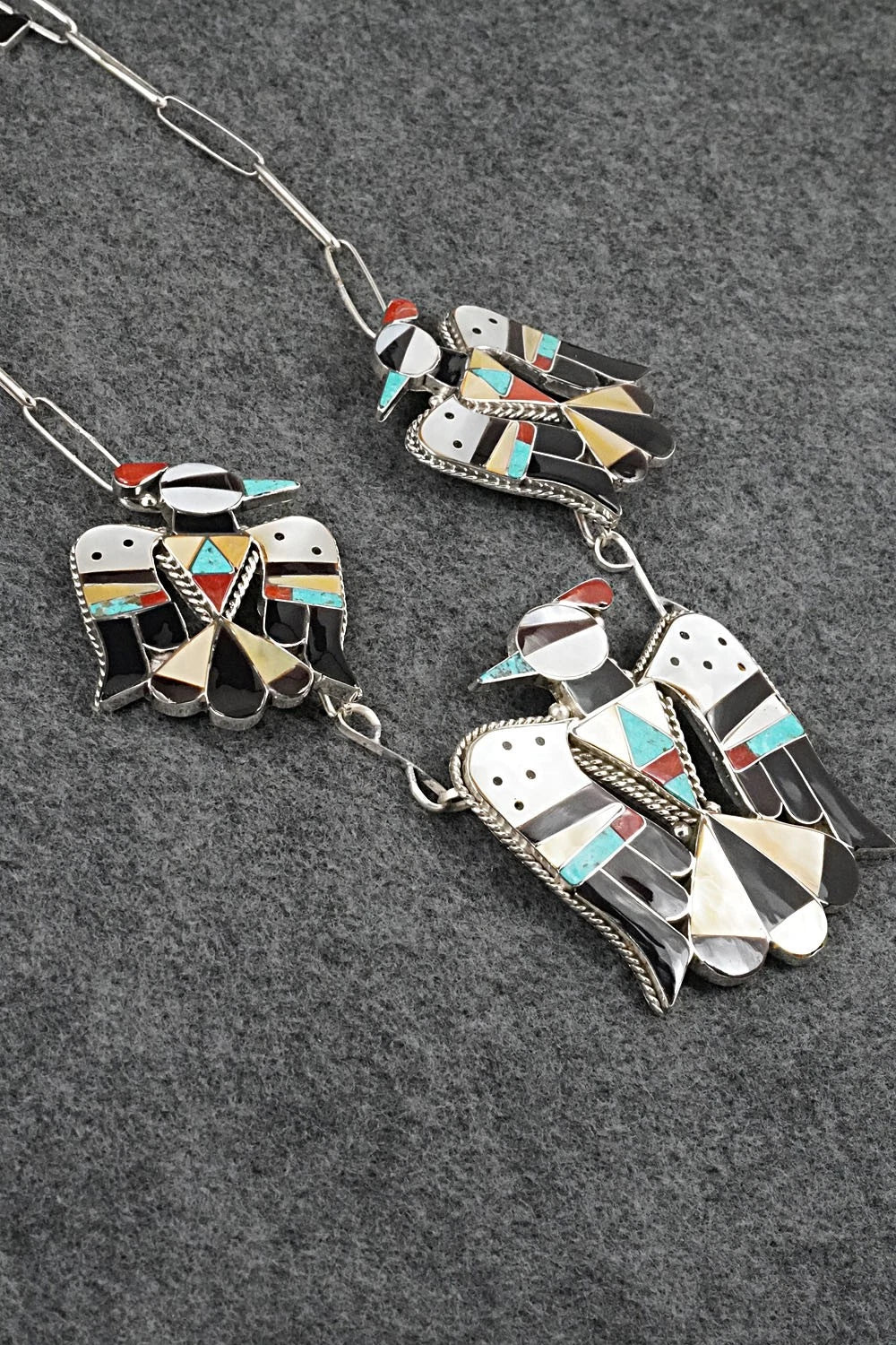 Multi-Stone & Sterling Silver Inlay Necklace Set - Corraine Shack