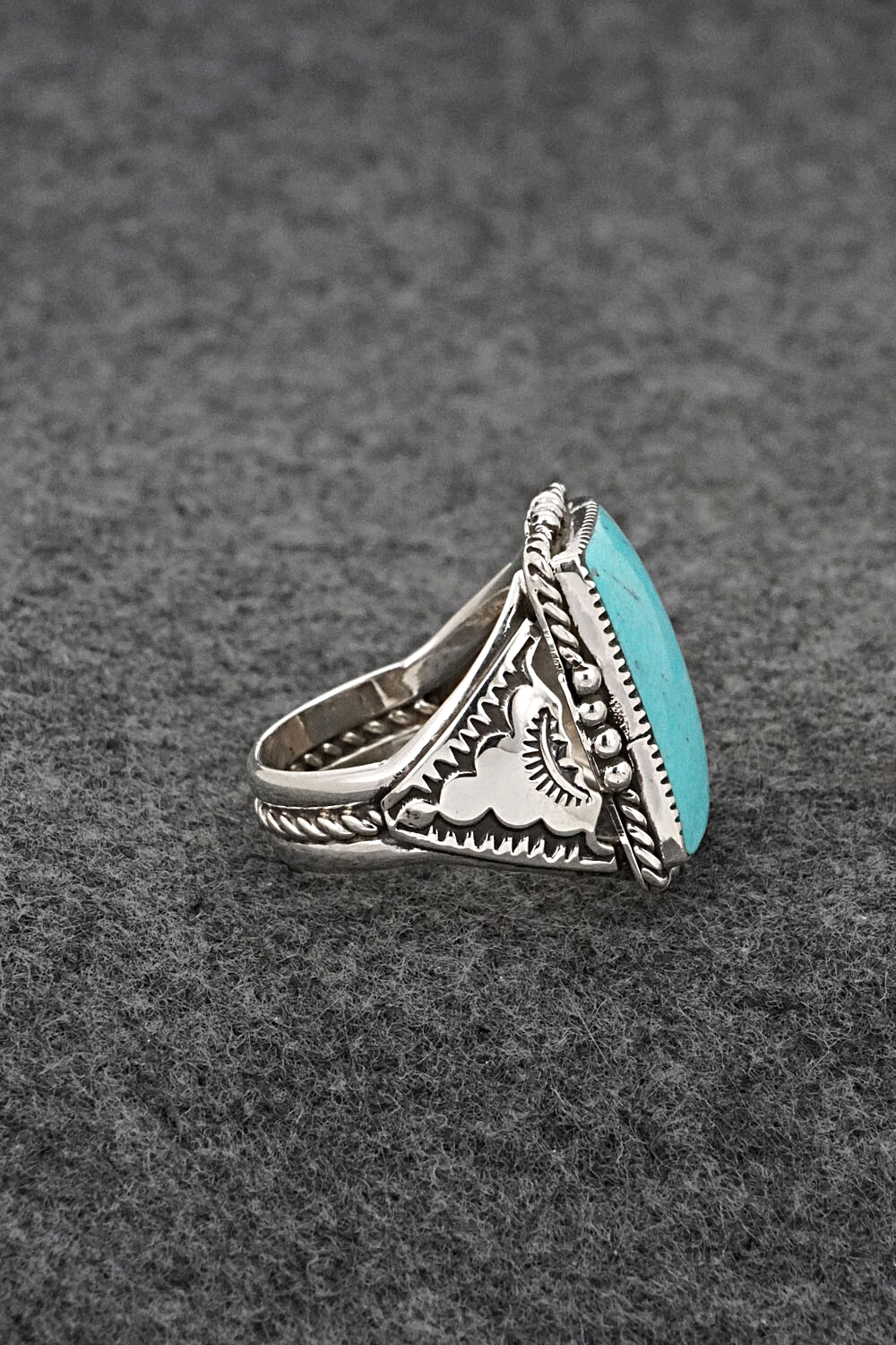 Turquoise & Sterling Silver Ring - Gregg Yazzie - Size 8
