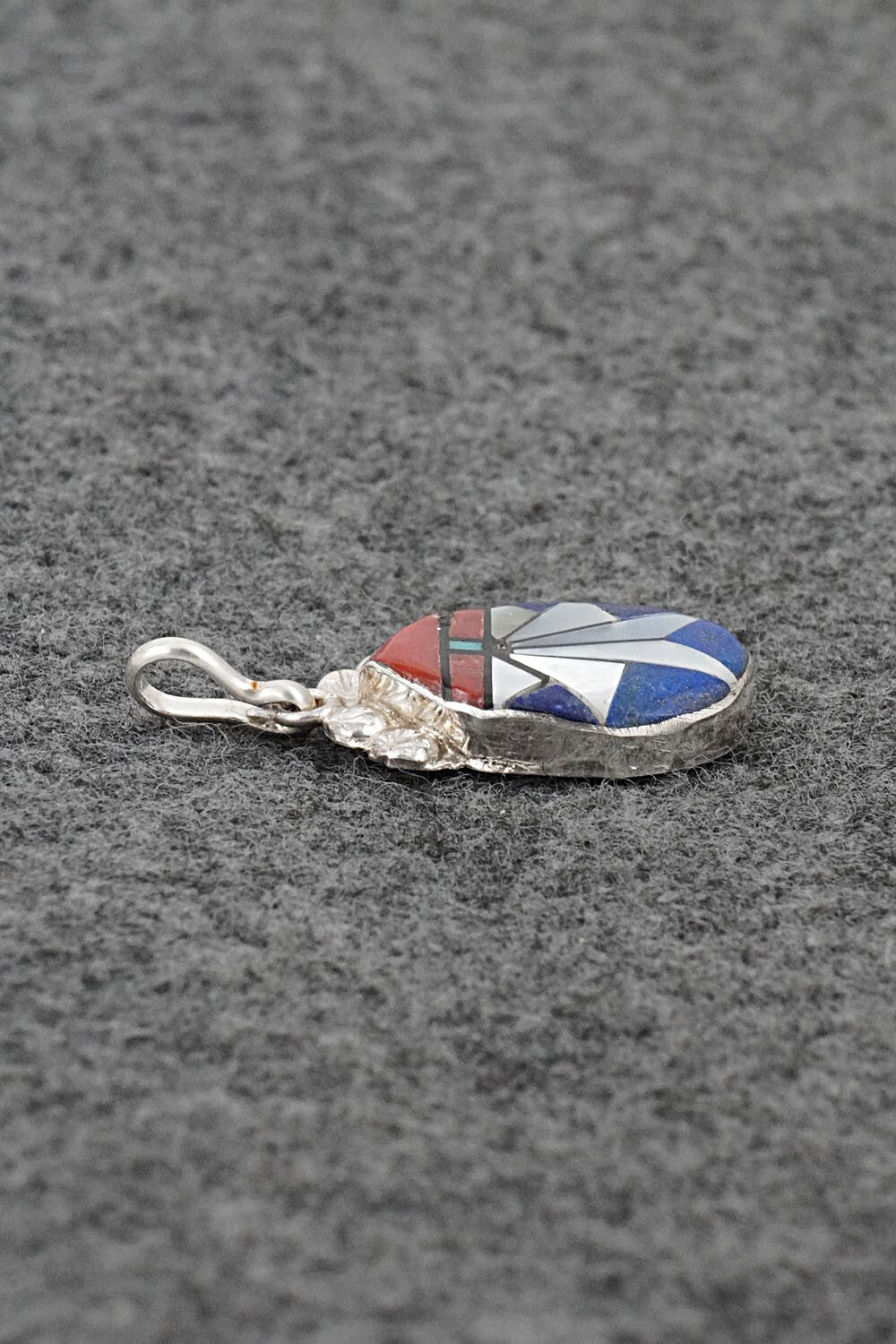 Multi Stone & Sterling Silver Inlay Pendant - Ola Eriacho